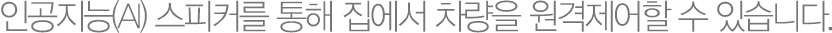 인공지능(AI) 스피커를 통해 집에서 차량을 원격제어할 수 있습니다.
